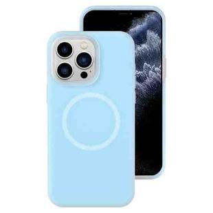 For iPhone 11 Pro Jelly Liquid Silicone MagSafe Magnetic Phone Case(Blue)