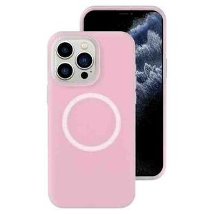 For iPhone 11 Pro Jelly Liquid Silicone MagSafe Magnetic Phone Case(Sand Pink)