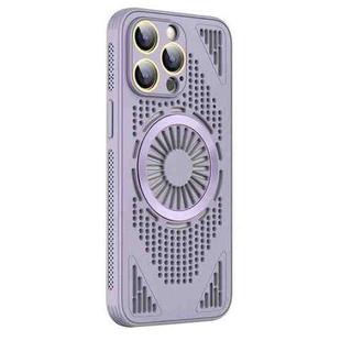 For iPhone 15 Pro Max Hollow Cooling MagSafe Shockproof Phone Case(Purple)