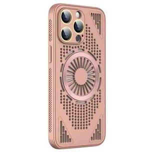 For iPhone 15 Pro Max Hollow Cooling MagSafe Shockproof Phone Case(Pink)