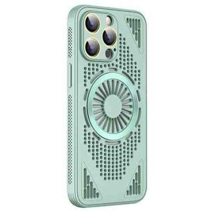 For iPhone 15 Pro Hollow Cooling MagSafe Shockproof Phone Case(Cyan)