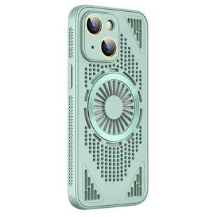 For iPhone 14 Hollow Cooling MagSafe Shockproof Phone Case(Cyan)