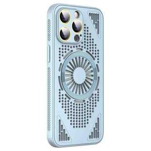 For iPhone 14 Pro Max Hollow Cooling MagSafe Shockproof Phone Case(Blue)