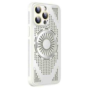 For iPhone 13 Pro Max Hollow Cooling MagSafe Shockproof Phone Case(White)