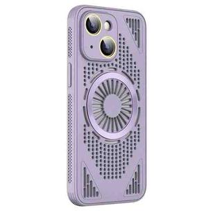 For iPhone 13 Hollow Cooling MagSafe Shockproof Phone Case(Purple)