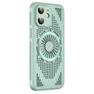 For iPhone 12 Hollow Cooling MagSafe Shockproof Phone Case(Cyan)