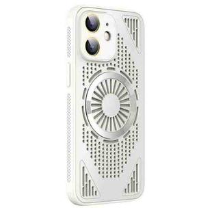 For iPhone 12 Hollow Cooling MagSafe Shockproof Phone Case(White)