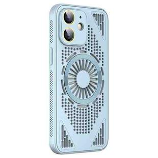 For iPhone 12 Hollow Cooling MagSafe Shockproof Phone Case(Blue)