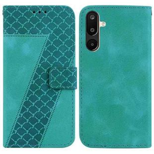 For Samsung Galaxy M16 5G / F16 5G / M36 5G Seven-shaped Embossed Leather Phone Case(Green)