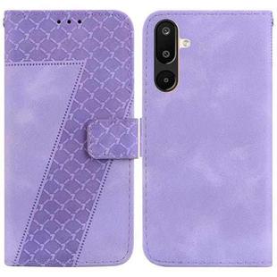 For Samsung Galaxy M16 5G / F16 5G / M36 5G Seven-shaped Embossed Leather Phone Case(Purple)