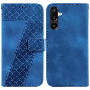 For Samsung Galaxy M16 5G / F16 5G / M36 5G Seven-shaped Embossed Leather Phone Case(Blue)