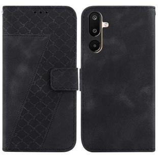 For Samsung Galaxy M16 5G / F16 5G / M36 5G Seven-shaped Embossed Leather Phone Case(Black)