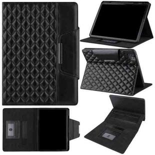 For iPad Pro 11 2024 Checkered Hardware Buckle Leather Smart Tablet Case(Black)