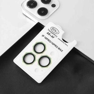 For iPhone 16 Pro / 16 Pro Max HD Lens Protective Film with Diamond(Grass Green)