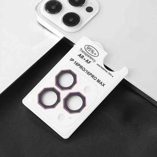 For iPhone 16 Pro / 16 Pro Max HD Lens Protective Film with Diamond(Purple)