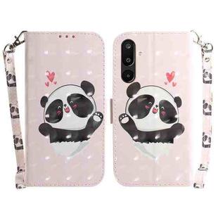 For Samsung Galaxy M16 5G / F16 5G / M36 5G 3D Colored Horizontal Flip Leather Phone Case(Heart Panda)