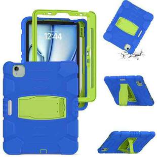 For iPad Air 11 2024 3-Layer Silicone Hybrid PC Tablet Case(Blue Lime)