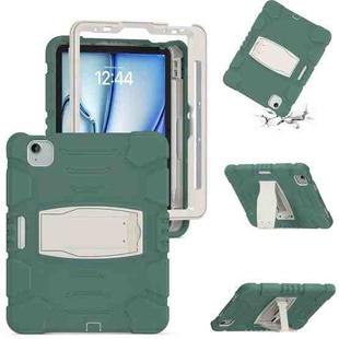 For iPad Air 11 2024 3-Layer Silicone Hybrid PC Tablet Case(Emerald Green)