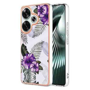 For Xiaomi Poco F6 5G Electroplating IMD TPU Phone Case(Purple Flower)