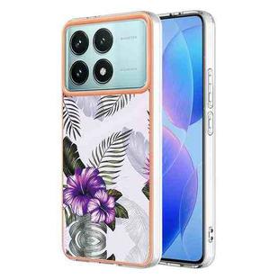 For Xiaomi Poco F6 Pro 5G Electroplating IMD TPU Phone Case(Purple Flower)