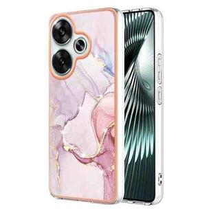 For Xiaomi Poco F6 5G Electroplating Marble Dual-side IMD Phone Case(Rose Gold 005)