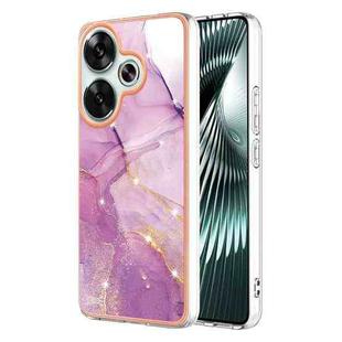 For Xiaomi Poco F6 5G Electroplating Marble Dual-side IMD Phone Case(Purple 001)