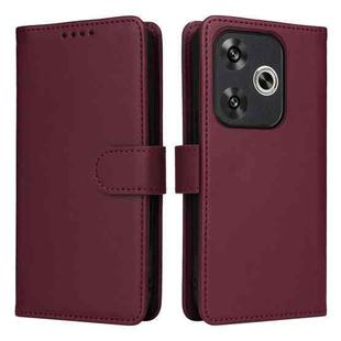 For Redmi Turbo 3 BETOPNICE BN-005 2 in 1 Detachable Imitate Genuine Leather Phone Case(Wine Red)