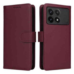 For Xiaomi POCO F6 Pro BETOPNICE BN-005 2 in 1 Detachable Imitate Genuine Leather Phone Case(Wine Red)