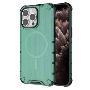 For iPhone 11 Pro Max Grating Airbag Shockproof MagSafe Frosted Phone Case(Green)