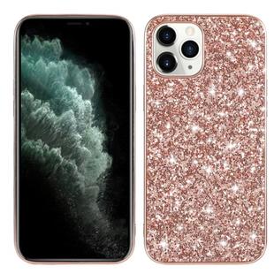 For iPhone 12 Pro Max Glitter Powder Shockproof TPU Protective Case(Rose Gold)