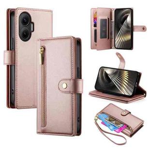 For Redmi Turbo 4 Pro / Xiaomi Poco F7 Nine Card-slot Zipper Wallet Bag Leather Phone Case(Pink)
