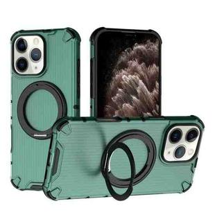 For iPhone 11 Pro Max Grating 360 Degree Rotating Holder Shockproof Phone Case(Green)