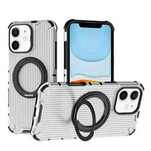 For iPhone 11 Grating 360 Degree Rotating Holder Shockproof Phone Case(Transparent)