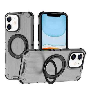 For iPhone 11 Grating 360 Degree Rotating Holder Shockproof Phone Case(Black)