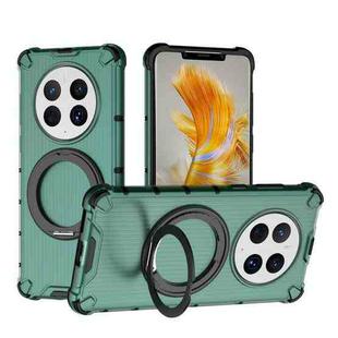 For Huawei Mate 50 Pro Grating 360 Degree Rotating Holder Shockproof Phone Case(Green)