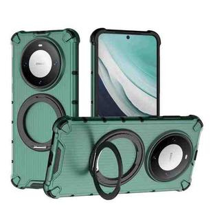 For Huawei Mate 60 Grating 360 Degree Rotating Holder Shockproof Phone Case(Green)