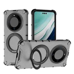 For Huawei Mate 60 Pro / Mate 60 Pro+ Grating 360 Degree Rotating Holder Shockproof Phone Case(Black)