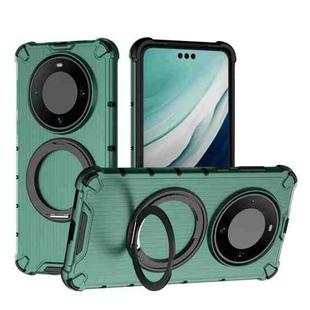 For Huawei Mate 60 Pro / Mate 60 Pro+ Grating 360 Degree Rotating Holder Shockproof Phone Case(Green)