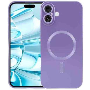 For iPhone 16 Liquid TPU Silicone Solid Color MagSafe Phone Case(Purple)