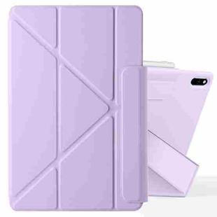 For Huawei MatePad 11 2021 Fixed Buckle Magnetic Deformation Leather Tablet Case(Purple)