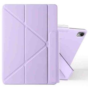 For Huawei MatePad Air 12 2024 Fixed Buckle Magnetic Deformation Leather Tablet Case(Purple)