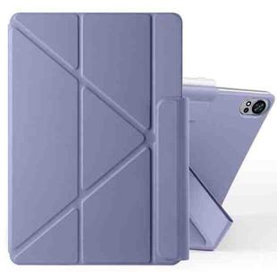 For Huawei MatePad Air 12 2024 Fixed Buckle Magnetic Deformation Leather Tablet Case(Lavender Purple)