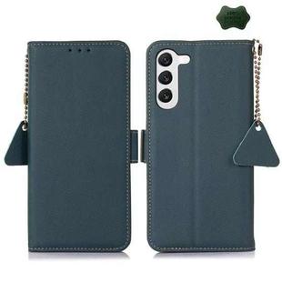 For Samsung Galaxy S25 FE 5G Side-Magnetic TJ Genuine Leather RFID Phone Case(Green)