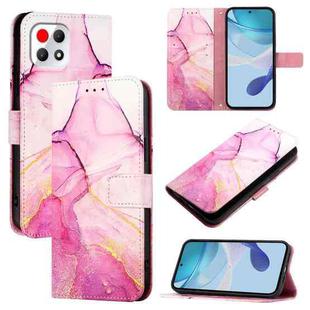 For T-Mobile REVVL 7 5G PT003 Marble Pattern Flip Leather Phone Case(Pink Purple Gold)