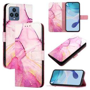 For T-Mobile Revvl 6x 5G PT003 Marble Pattern Flip Leather Phone Case(Pink Purple Gold)