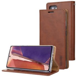 For Samsung Galaxy Note20 GOOSPERY BLUE MOON Crazy Horse Texture Horizontal Flip Leather Case With Bracket & Card Slot & Wallet(Brown)