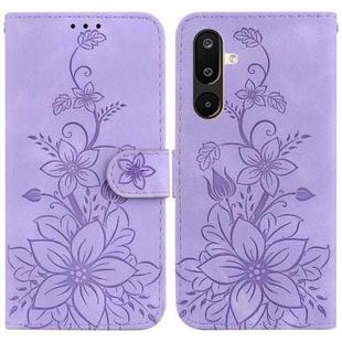 For Samsung Galaxy M16 5G / F16 5G / M36 5G Lily Embossed Leather Phone Case(Purple)