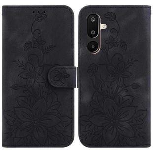 For Samsung Galaxy M16 5G / F16 5G / M36 5G Lily Embossed Leather Phone Case(Black)