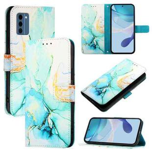 For Nokia C300 PT003 Marble Pattern Flip Leather Phone Case(Green)