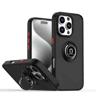 For iPhone 16 Pro Q Shadow 1 Series TPU + PC Phone Case with Ring(Black+Red)